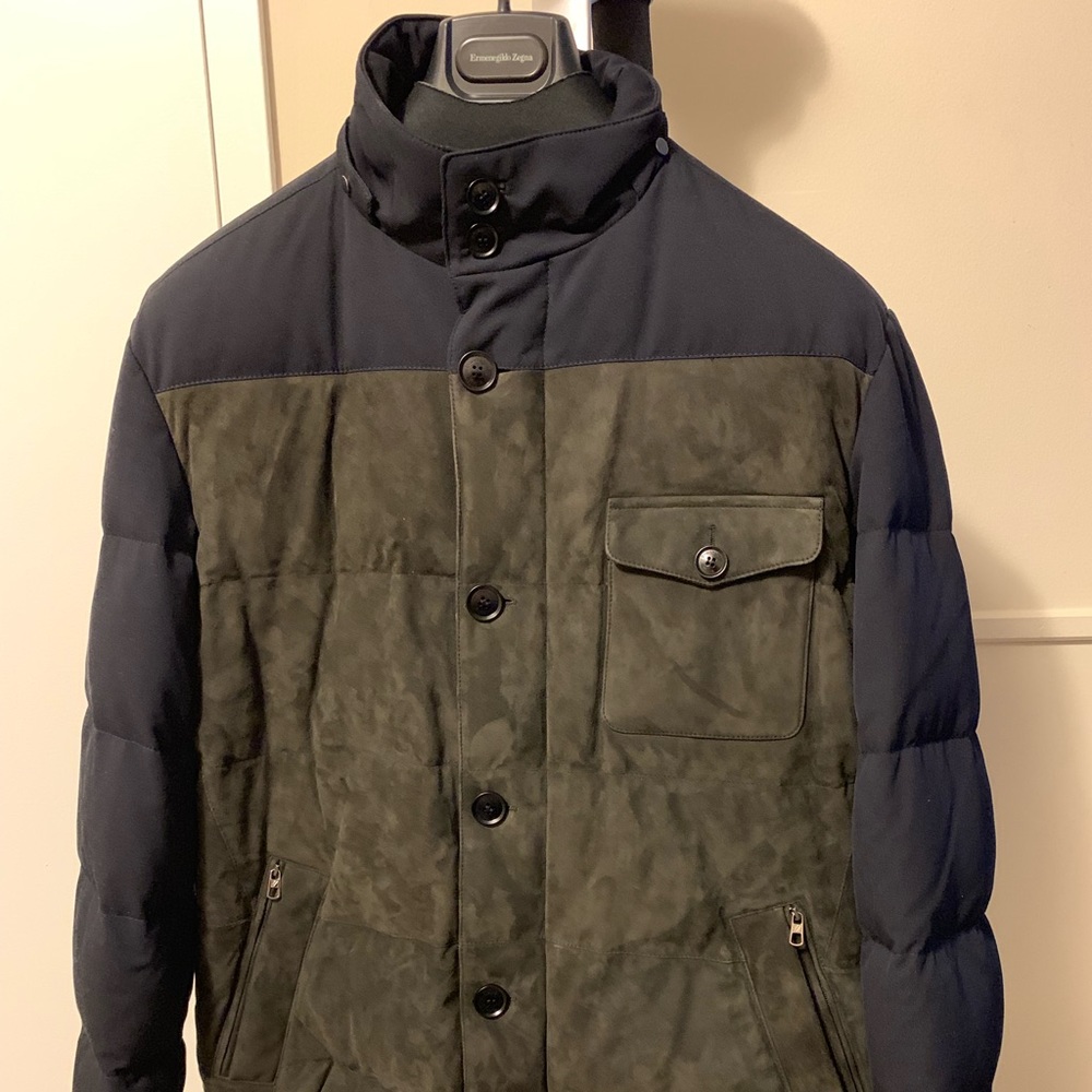 NEW ERMENEGILDO ZEGNA (TROFEO) WOOL/SUEDE PARKA: